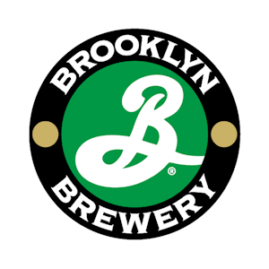 Logo de la bière Brooklyn Brewery sur un fond blanc.